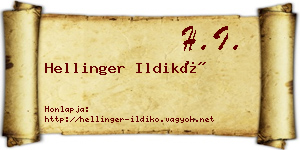 Hellinger Ildikó névjegykártya